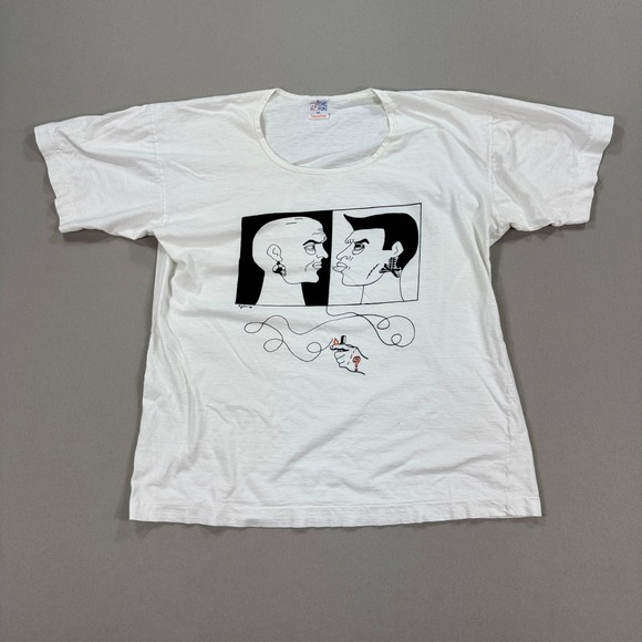CHIC FORD Other - Vintage 90s Graphic T Shirt Men's Size 44 White Single Stitch‎ Short Sleeve